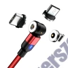Mágneses töltőkábel 540 fokban elforgatható USB IOS Micro és C csatlakozóval (piros)