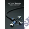 Kép 5/11 - Mágneses töltőkábel 540 fokban elforgatható USB IOS Micro és C csatlakozóval