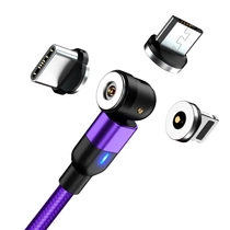 Mágneses töltőkábel 540 fokban elforgatható USB IOS Micro és C csatlakozóval (lila)