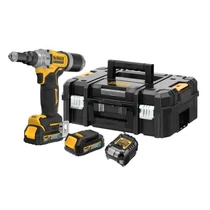 DeWalt  1/4&quot;-os akkumulátoros szegecshúzó gép, 2 db gumírozott POWERSTACK akkuval DCF414E2GT-QW