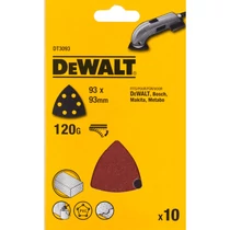 DeWalt háromszögletű csiszoló lap multigéphez 93 x 93 mm K120 10db/csomag DT3093-QZ