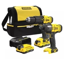 Stanley FatMax V20 Ütvefúró + ütvecsavarozó készlet szövettáskában (SFMCK465D2S) Stanley FatMax V20 Ütvefúró + ütvecsavarozó készlet szövettáskában (SFMCK465D2S)