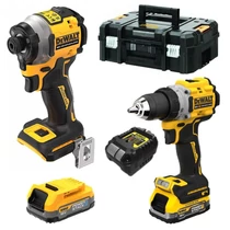 DeWalt 18V POWERSTACK KIT, DCD709 fúrócsavarozó, DCF809 ütvecsavarozó, 2xPOWERSTACK 1,7 Ah, töltővel kofferben DCK2050E2T-QW DeWalt 18V POWERSTACK KIT, DCD709 fúrócsavarozó, DCF809 ütvecsavarozó, 2xPOWERSTACK 1,7 Ah, töltővel kofferben DCK2050E2T-QW