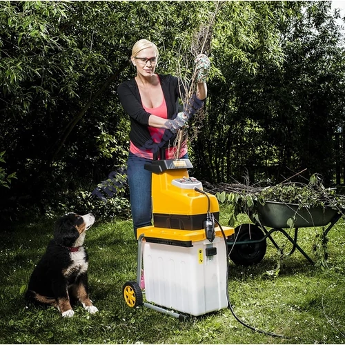 RES 3044 B - elektromos ágaprító, hengeres, 3000 W motorral, átlátszó gyűjtőedénnyel