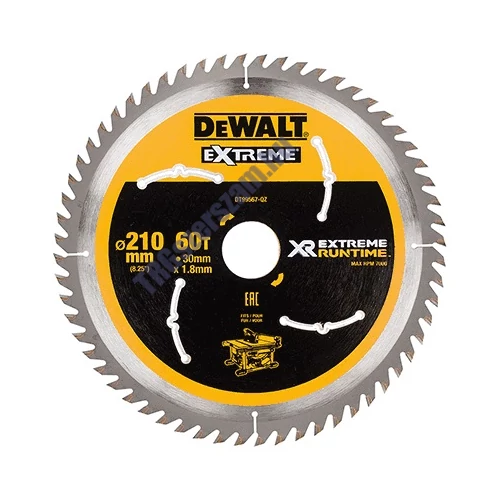 DeWalt körfűrészlap XR 210mm x 30mm 60T