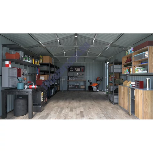 Riwall RMCG 20x13 Antracit - fém garázs 3,8 x 6 m nyeregtetővel (antracit)