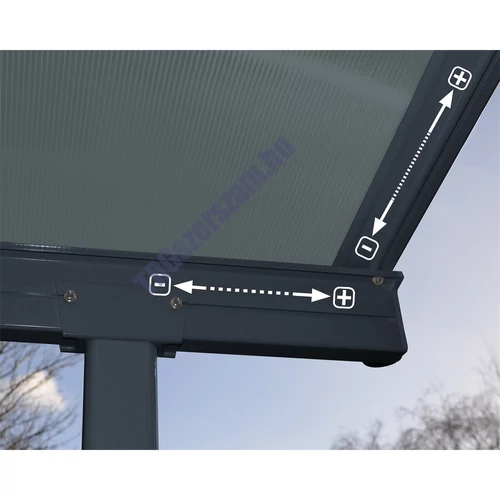 Palram Capri 5400 szürke 3 x 5,46 - pergola