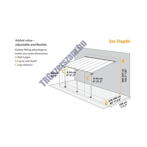 Palram-Canopia Sierra 3000 fehér 3 x 3 - pergola