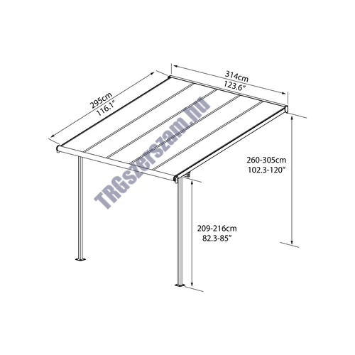 Palram-Canopia Sierra 3000 fehér 3 x 3 - pergola