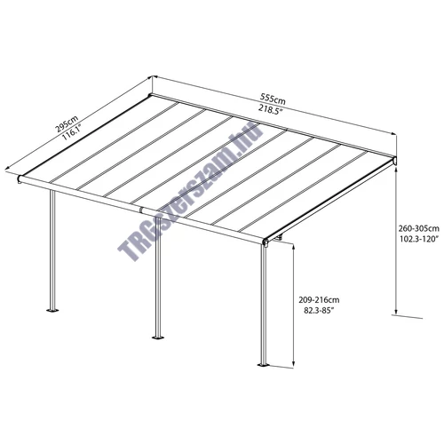 Palram Sierra 5400 fehér 3 x 5,46 - pergola