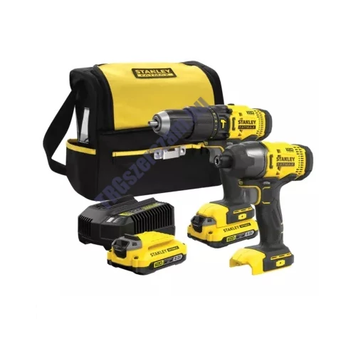 Stanley FatMax V20 Ütvefúró + ütvecsavarozó készlet szövettáskában (SFMCK465D2S)