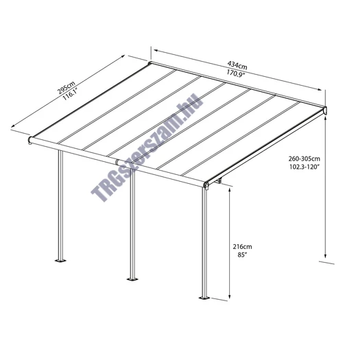 Palram Sierra 4200 fehér 3 x 4,25 - pergola