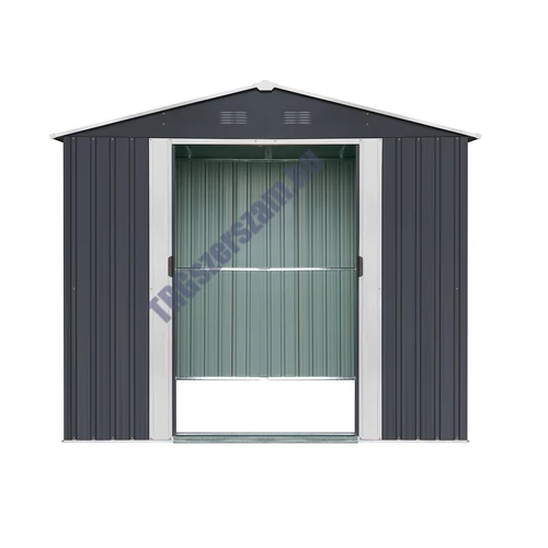 Riwall RMSA 6x8 antracit - fém kerti tároló 2,4 x 1,7 m nyeregtetővel (antracit)
