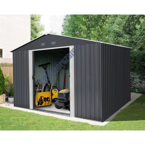 Riwall RMSA 8x10 antracit - fém kerti tároló 3 x 2,4 m nyeregtetővel (antracit)