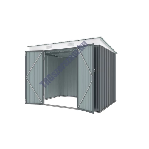 Riwall RMSP 6x8 antracit - fém kerti tároló 2,4 x 1,8 m lapostetővel (antracit)