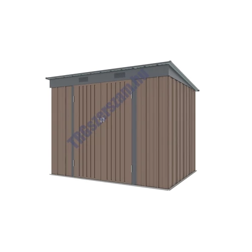 RiWall RMSP 6x8 brown - fém kerti tároló 2,4 x 1,8 m lapostetővel (barna)