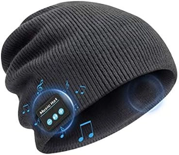 Divatos egyedi téli kötött sapka vezeték nélküli Bluetooth fejhallgatóval, szürke