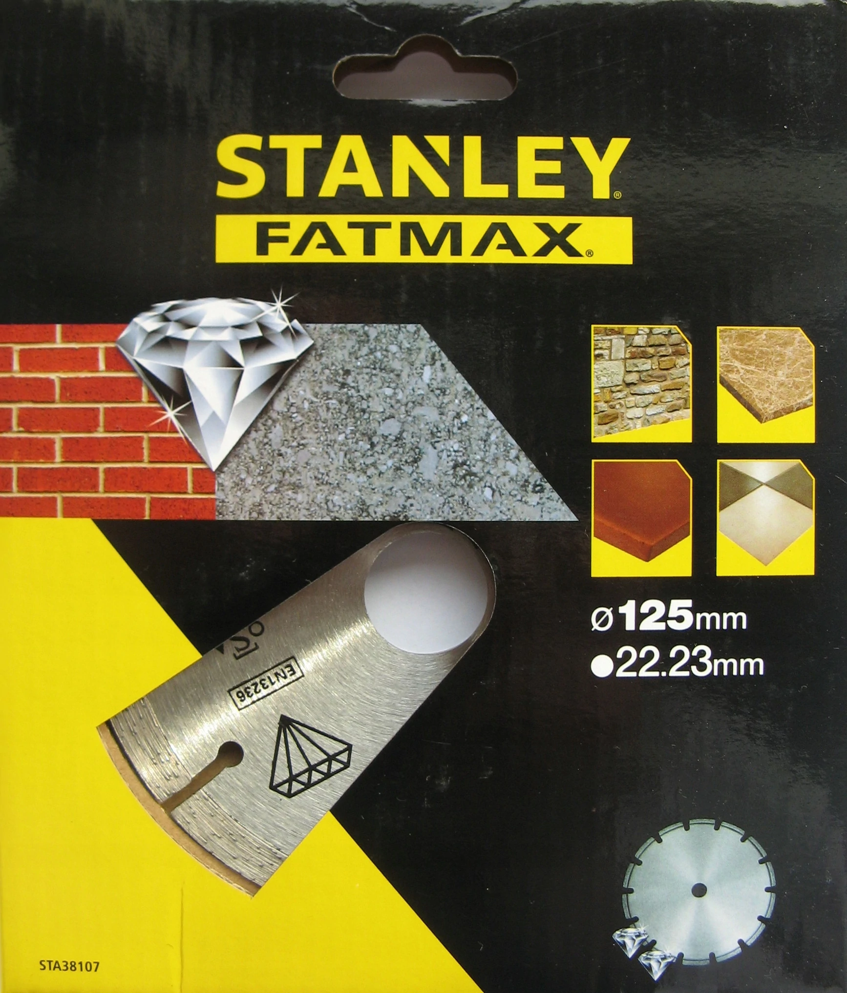 Stanley FatMax szegmentált gyémántszemcsés vágótárcsa 125 x 22mm